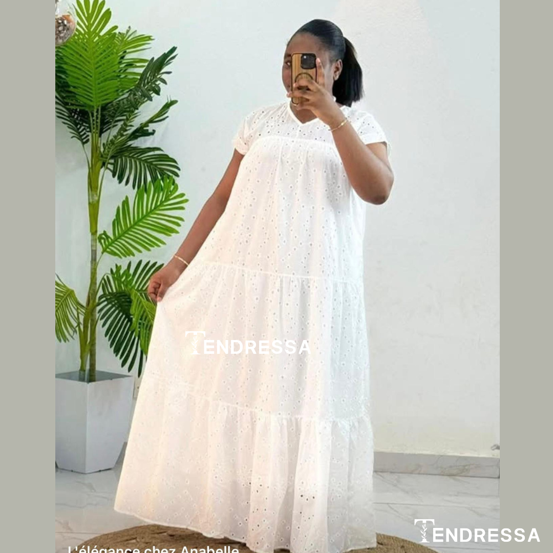 Robe Dentelle Blanche Élégance – Confort Absolu & Style Chic Intemporel