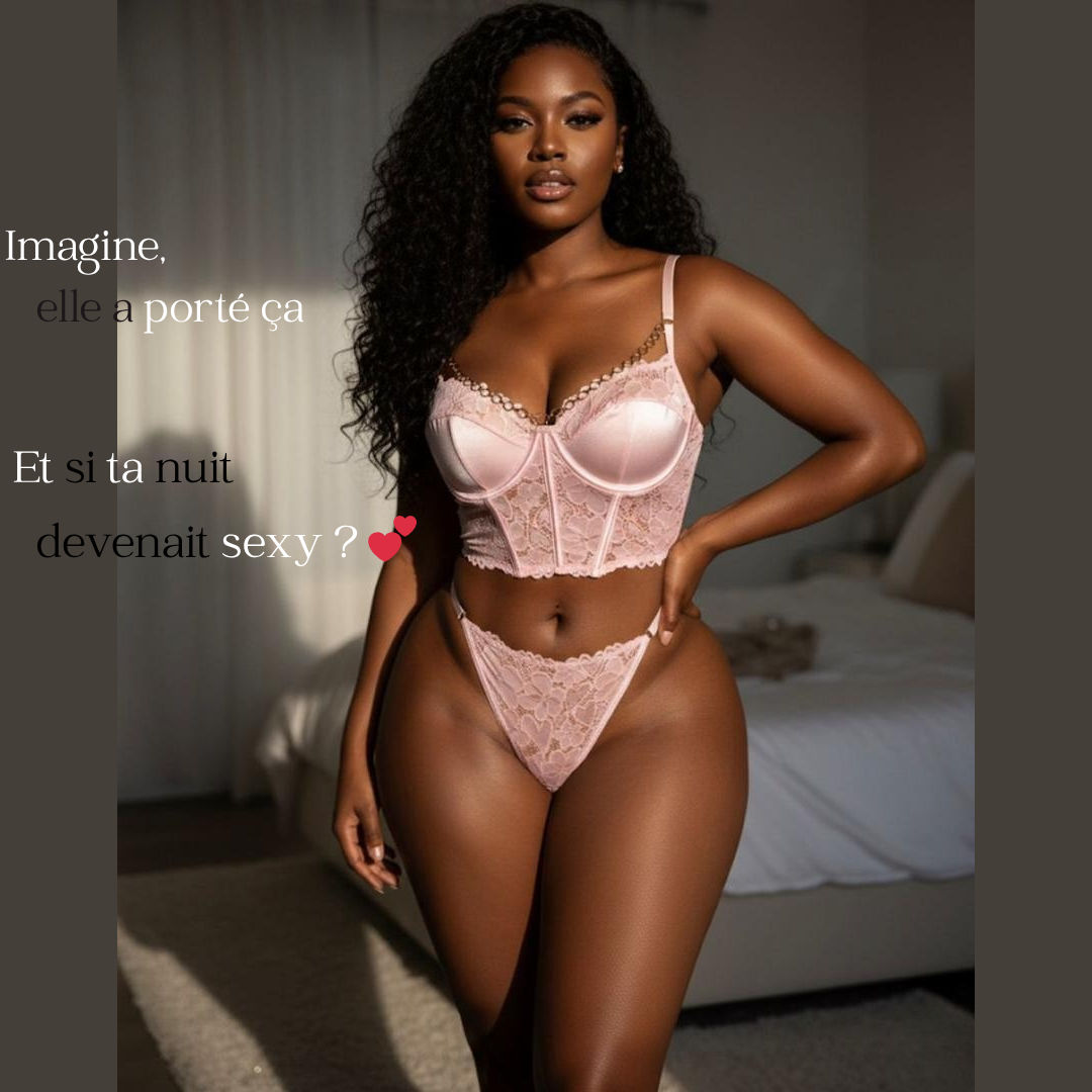 Nuisette en dentelle rose – Élégance & Séduction nocturne