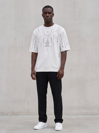 Ensemble Homme - T-shirt et Pantalon, Perforations et Perles