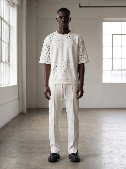 Ensemble Homme - T-shirt et Pantalon, Étoiles Perforées