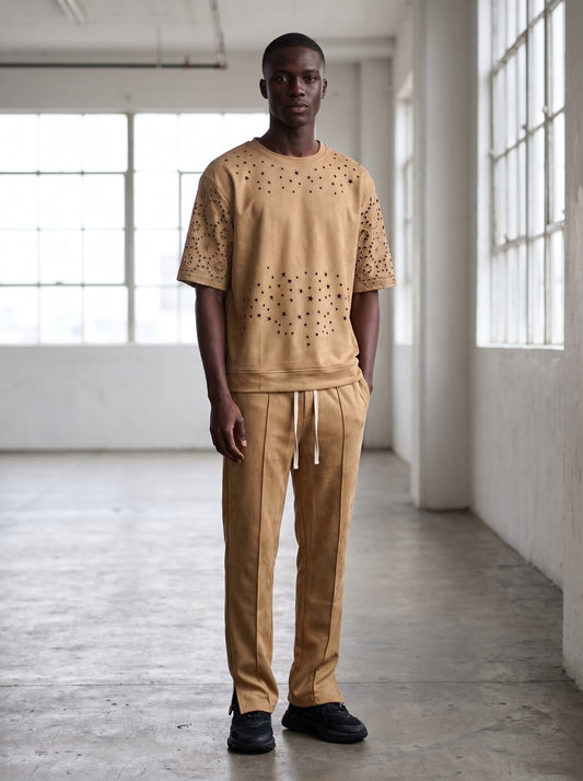 Ensemble Homme - T-shirt et Pantalon, Étoiles Perforées