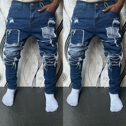 Jean Bleu Délavé : Style Urbain avec Détails Authentiques