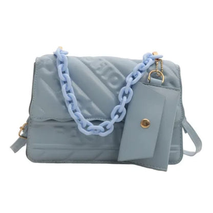 Sac à Main Style Matelassé avec Chaîne et Pochette