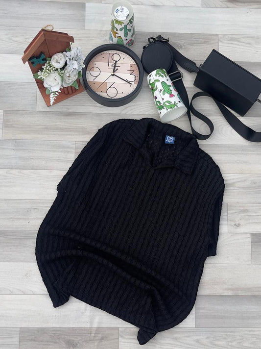 Polo "Noir Intense" – Chic & Décontractée