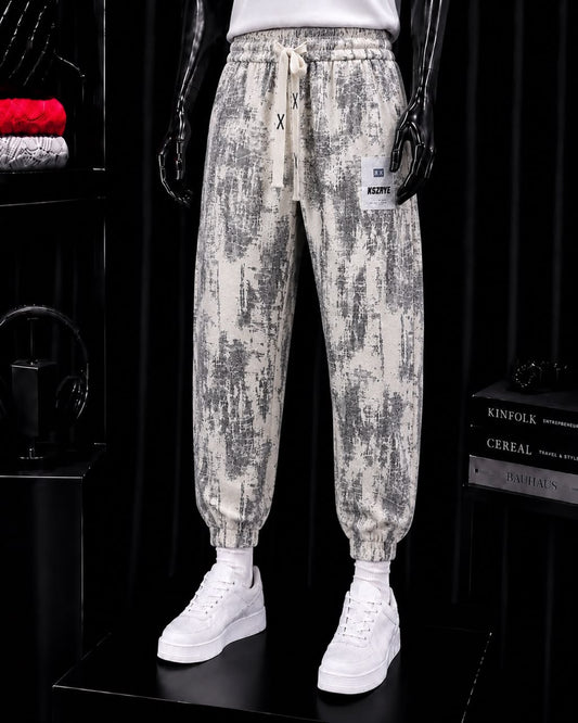 Pantalon jogger imprimé délavé à patch latéral