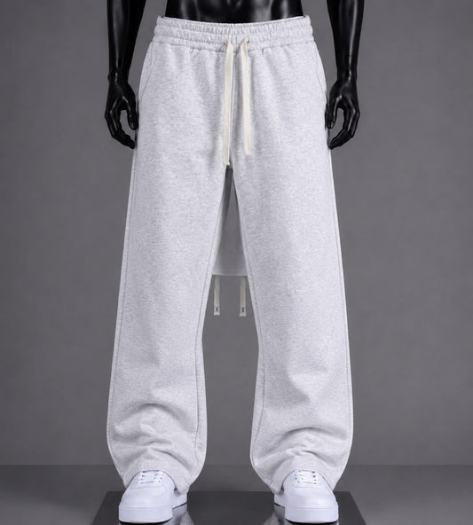 Pantalon large gris chiné essentiel