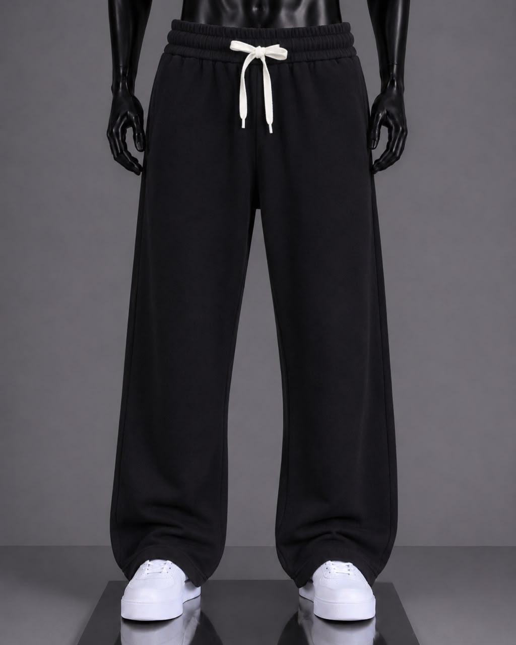 Pantalon large noir essentiel