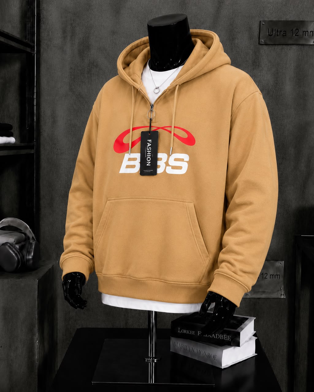 Sweat zippé camel signature BBS