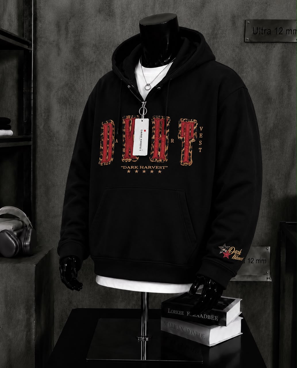 Sweat zippé noir Dark Harvest
