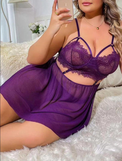 🖤 Ensemble Lingerie Noire Dentelle & Voile – Élégance Fatale