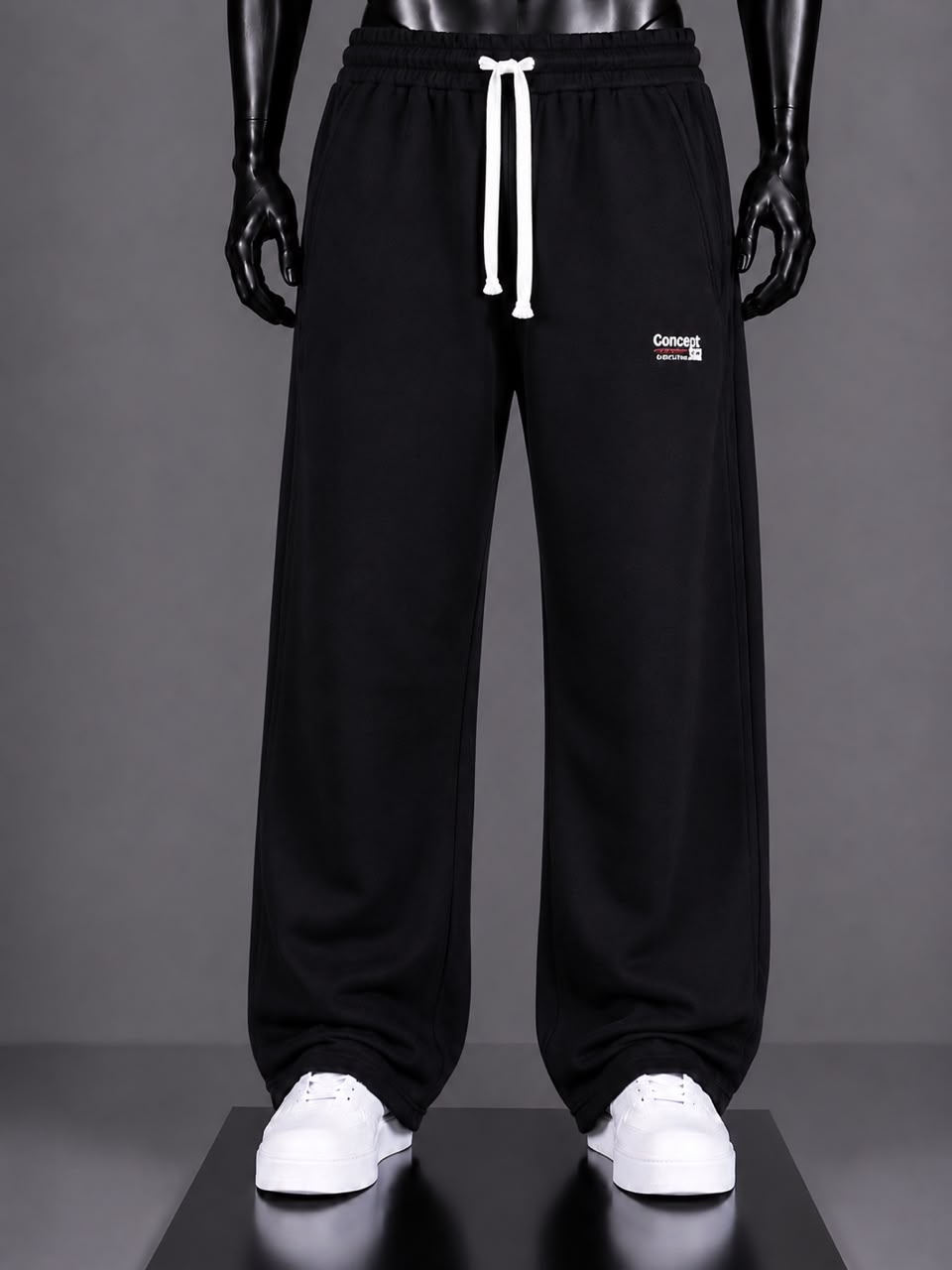 Pantalon jogging noir logo Concept