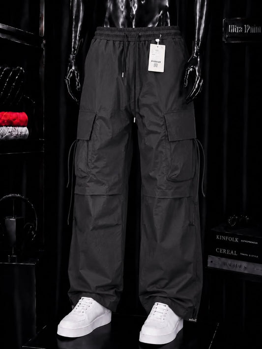 Pantalon cargo noir toile technique