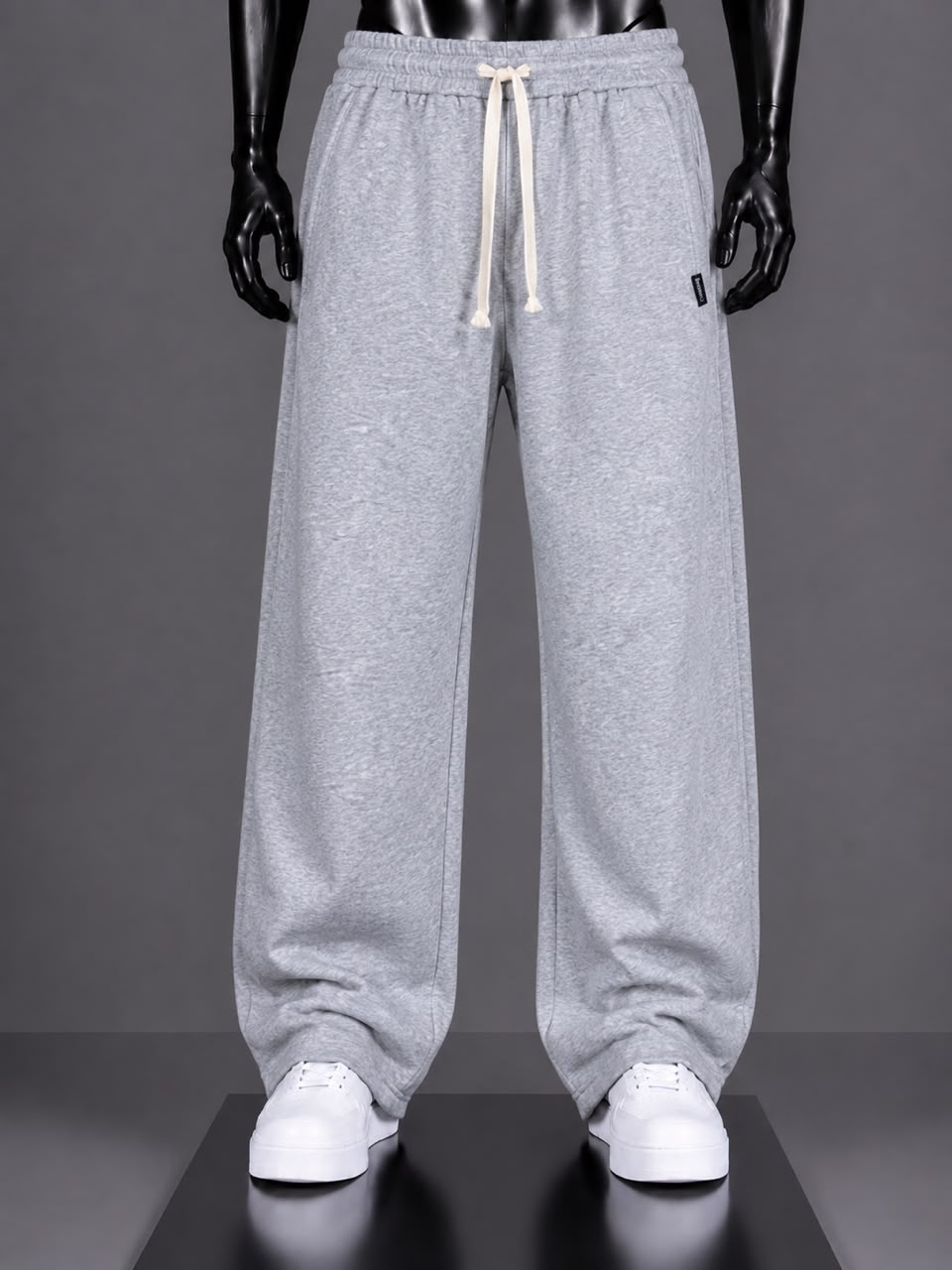 Pantalon jogging gris chiné essentiel