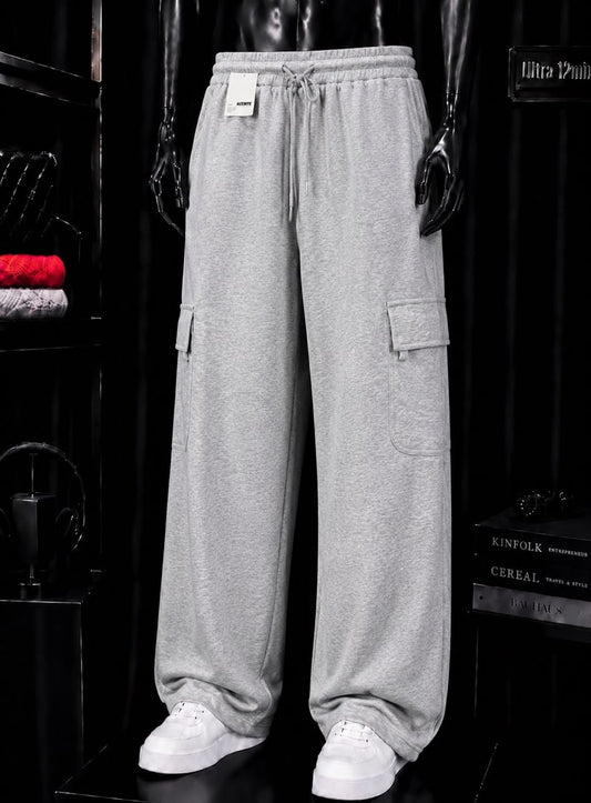 Pantalon cargo gris chiné