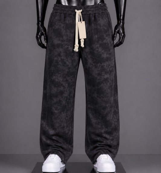 Pantalon jogging noir délavé nuagé