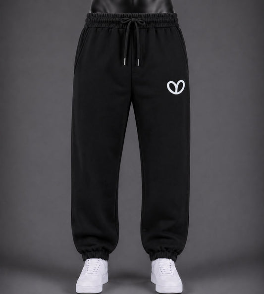 Pantalon jogging noir logo cœur