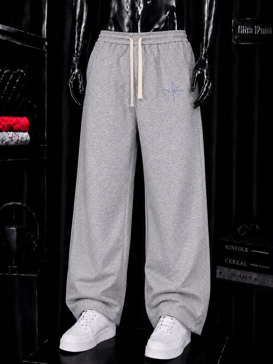 Pantalon jogging gris signature manuscrite