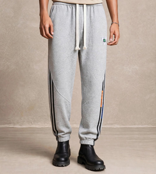 Pantalon jogging gris bandes noires