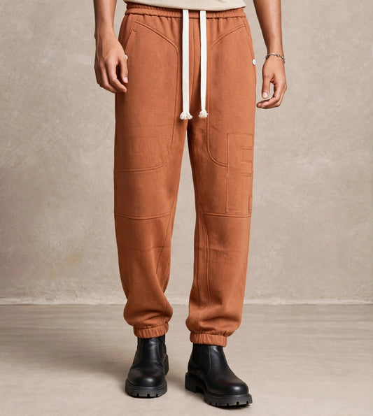 Pantalon jogging rouille patch appliqué