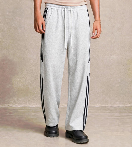 Pantalon large gris trois bandes noires — Tendressa