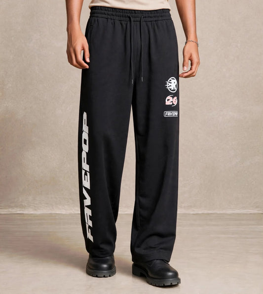 Pantalon jogging noir imprimé Favepop — Tendressa