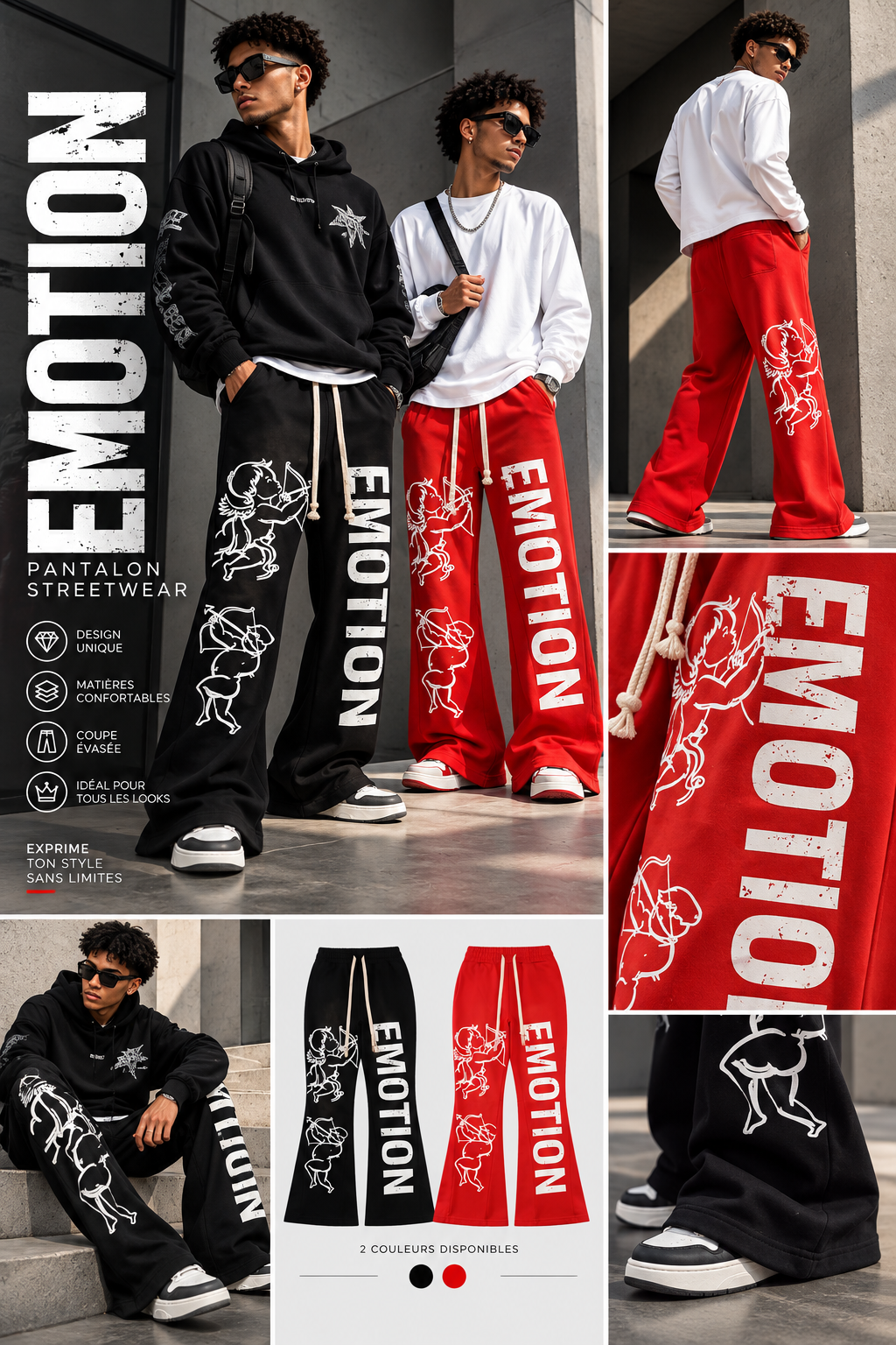 Pantalon flare Emotion porté, autre vue