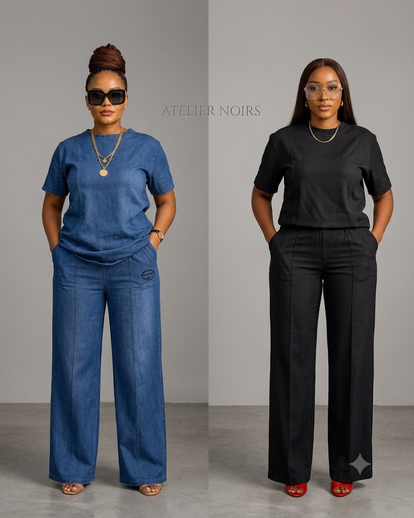 Ensemble en jean tee-shirt et pantalon large