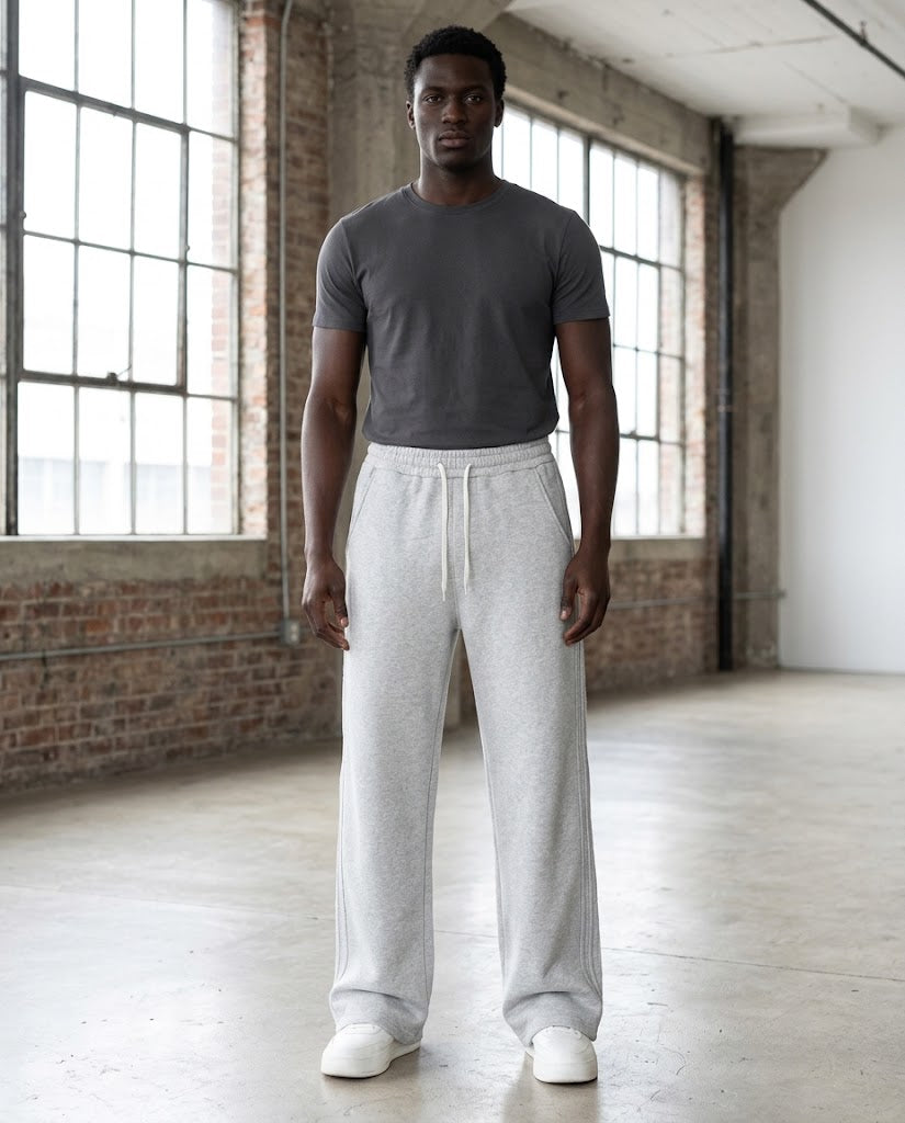 Pantalon homme molleton à jambes larges, Tendressa