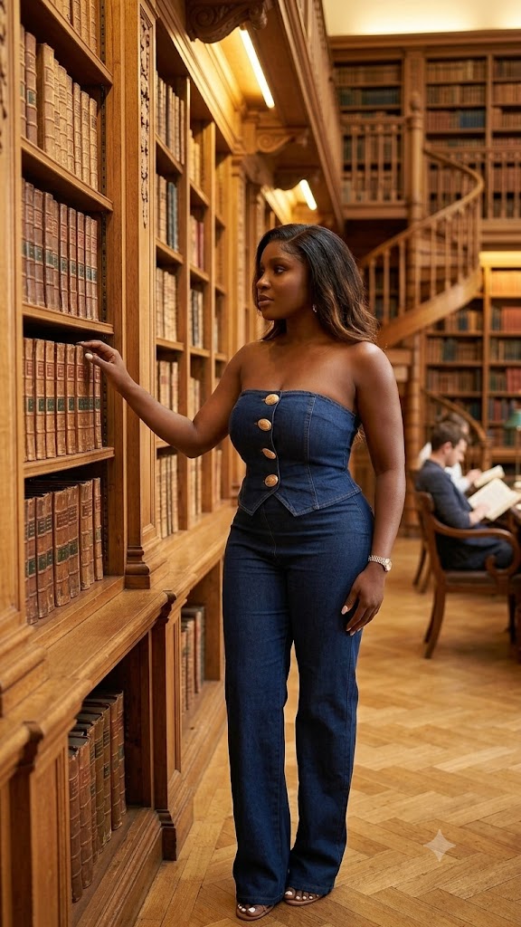 Ensemble bustier et pantalon large en jean