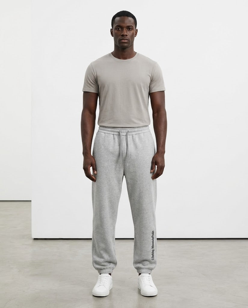 Jogging homme molleton noir à inscription verticale, Tendressa