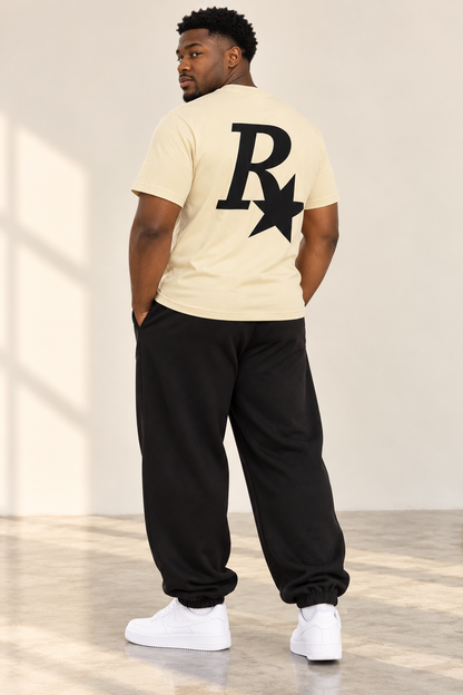 T-shirt imprimé R étoile au dos, coupe classique