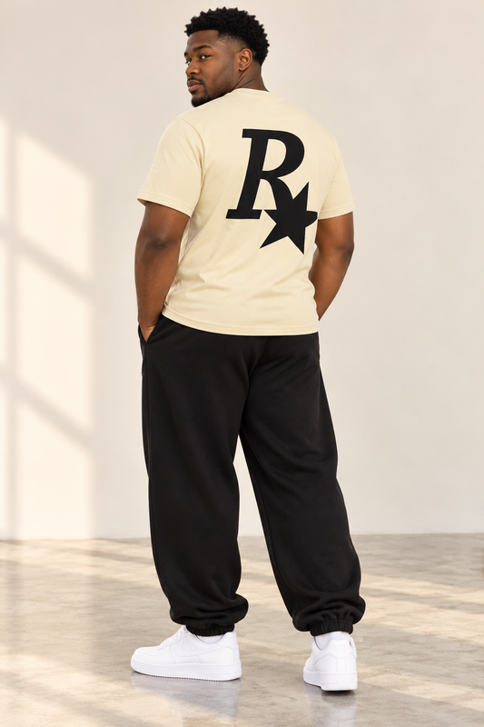 T-shirt imprimé R étoile au dos, coupe classique