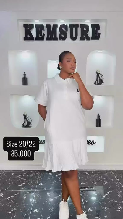 Robe Polo Plissée Bicolore – Élégance & Style Chic