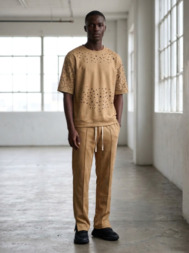 Ensemble homme a etoiles perforees, tenue complete