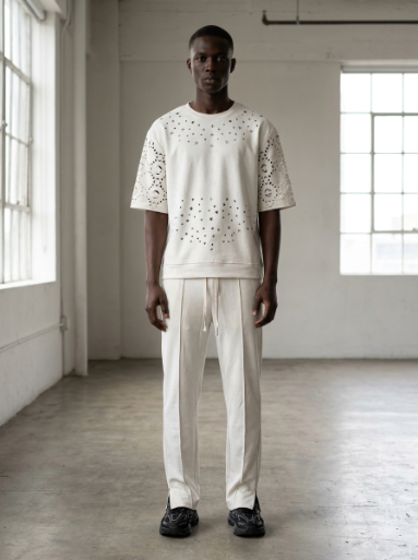 Ensemble homme a etoiles perforees, second coloris
